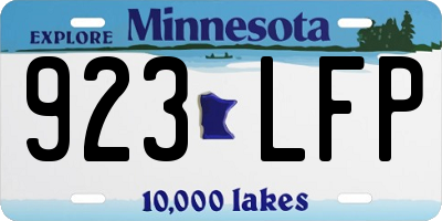 MN license plate 923LFP