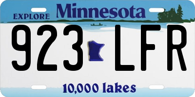 MN license plate 923LFR