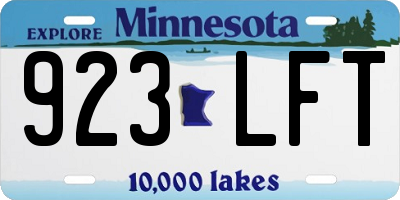 MN license plate 923LFT