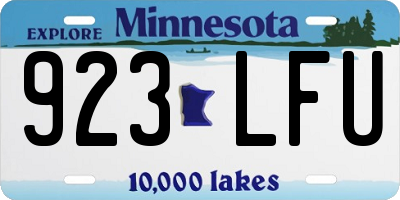 MN license plate 923LFU