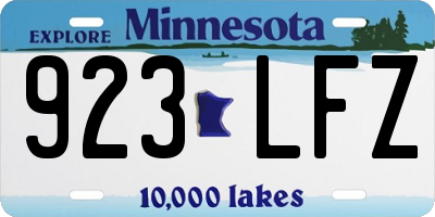 MN license plate 923LFZ