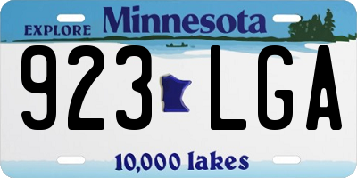 MN license plate 923LGA