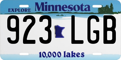 MN license plate 923LGB
