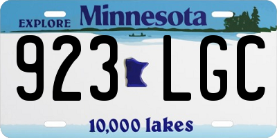 MN license plate 923LGC