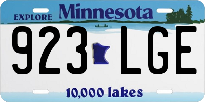 MN license plate 923LGE