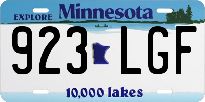 MN license plate 923LGF