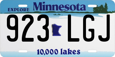 MN license plate 923LGJ