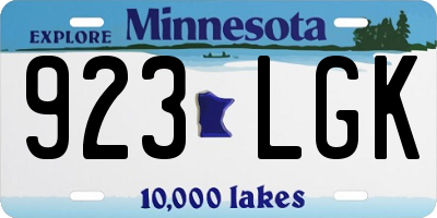 MN license plate 923LGK