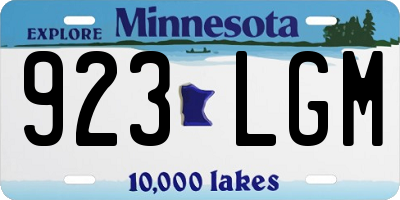 MN license plate 923LGM