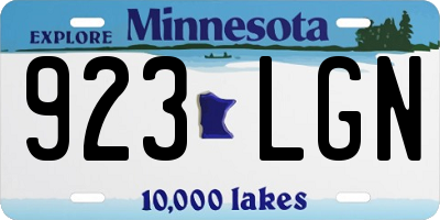 MN license plate 923LGN