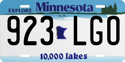MN license plate 923LGO