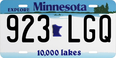 MN license plate 923LGQ