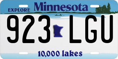 MN license plate 923LGU