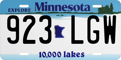 MN license plate 923LGW