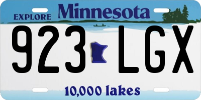 MN license plate 923LGX