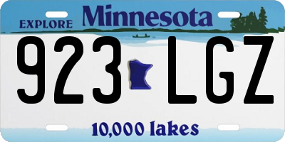 MN license plate 923LGZ