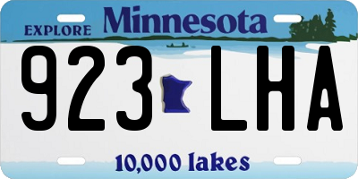 MN license plate 923LHA