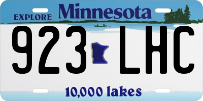 MN license plate 923LHC