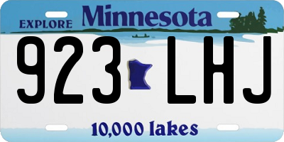 MN license plate 923LHJ