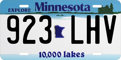 MN license plate 923LHV