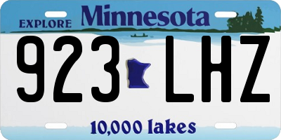MN license plate 923LHZ