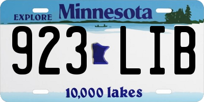 MN license plate 923LIB