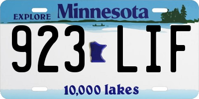 MN license plate 923LIF