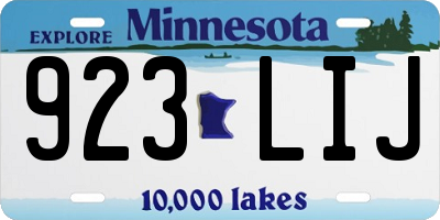 MN license plate 923LIJ