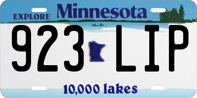 MN license plate 923LIP