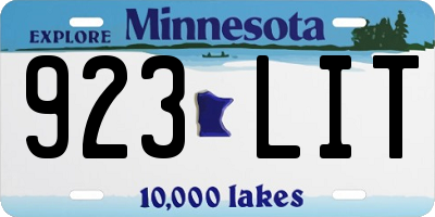 MN license plate 923LIT