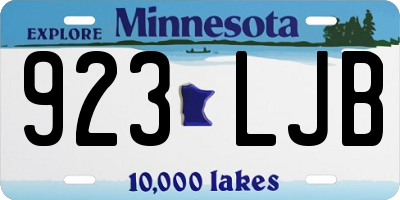 MN license plate 923LJB