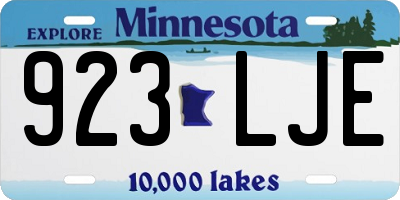 MN license plate 923LJE