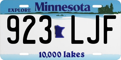MN license plate 923LJF