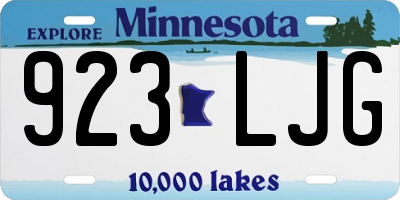 MN license plate 923LJG
