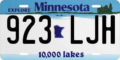MN license plate 923LJH