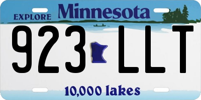 MN license plate 923LLT