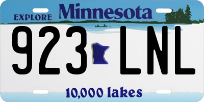 MN license plate 923LNL