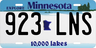 MN license plate 923LNS