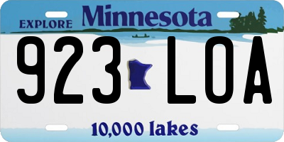 MN license plate 923LOA