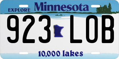 MN license plate 923LOB