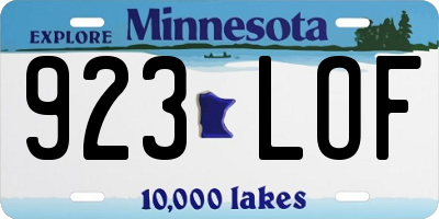 MN license plate 923LOF