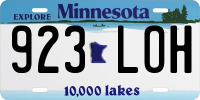 MN license plate 923LOH