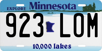 MN license plate 923LOM