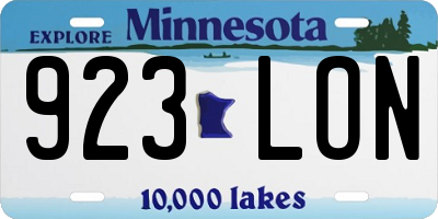 MN license plate 923LON