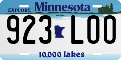 MN license plate 923LOO