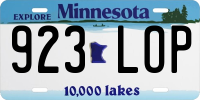 MN license plate 923LOP