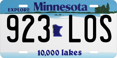 MN license plate 923LOS