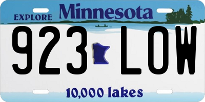MN license plate 923LOW