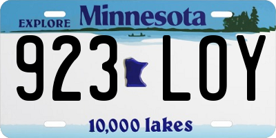 MN license plate 923LOY