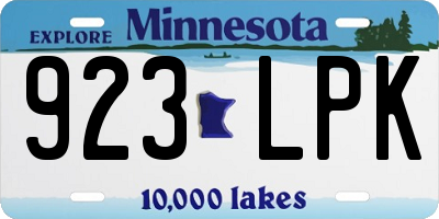 MN license plate 923LPK